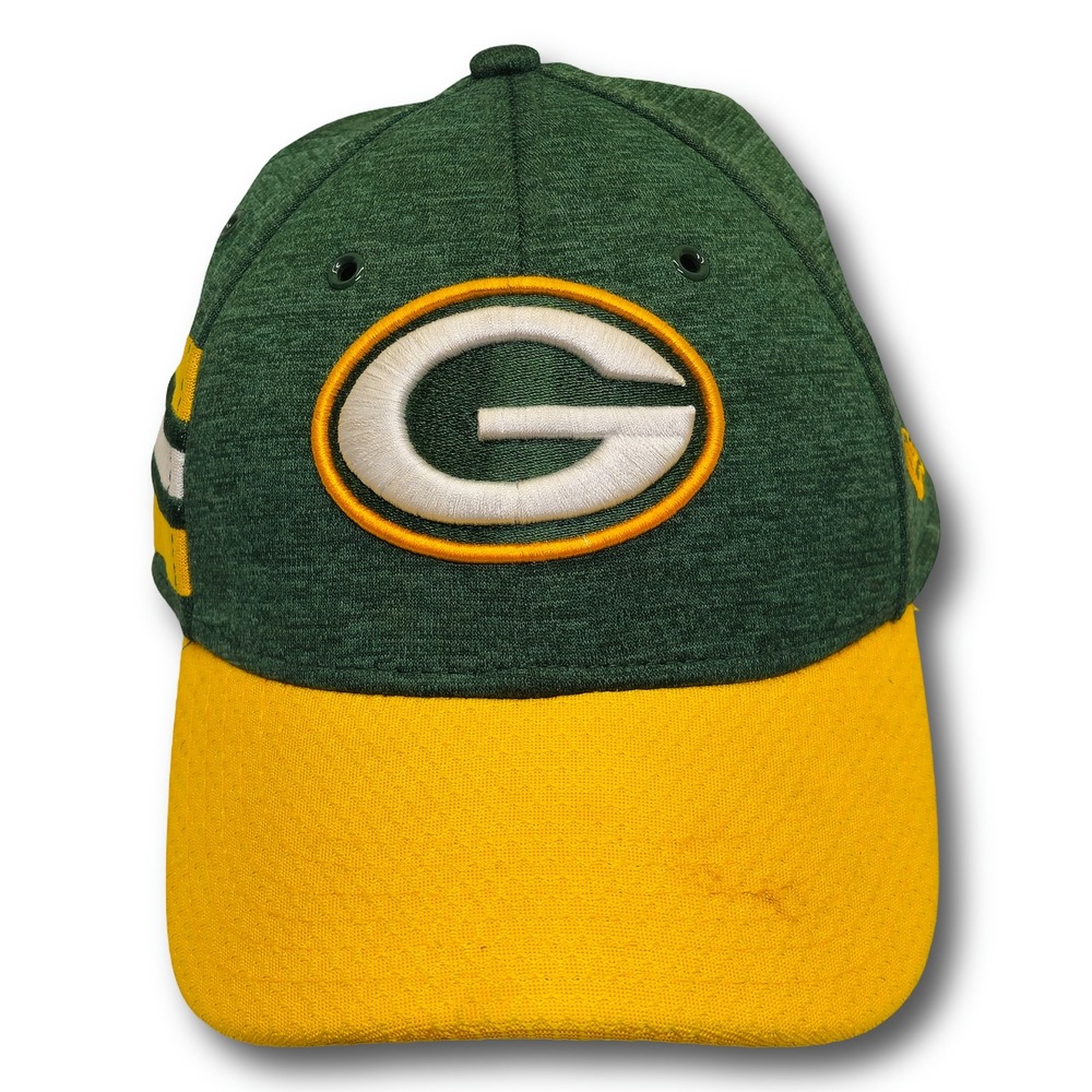 New Era Green Bay Packers Hat Youth Child Green Yellow 39THIRTY NFL Cap